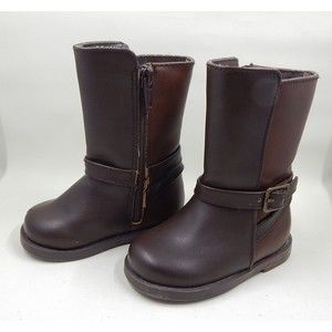 Gymboree Cosmic Club Two Tone Brown Faux Leather Riding Boots Toddler Size 4